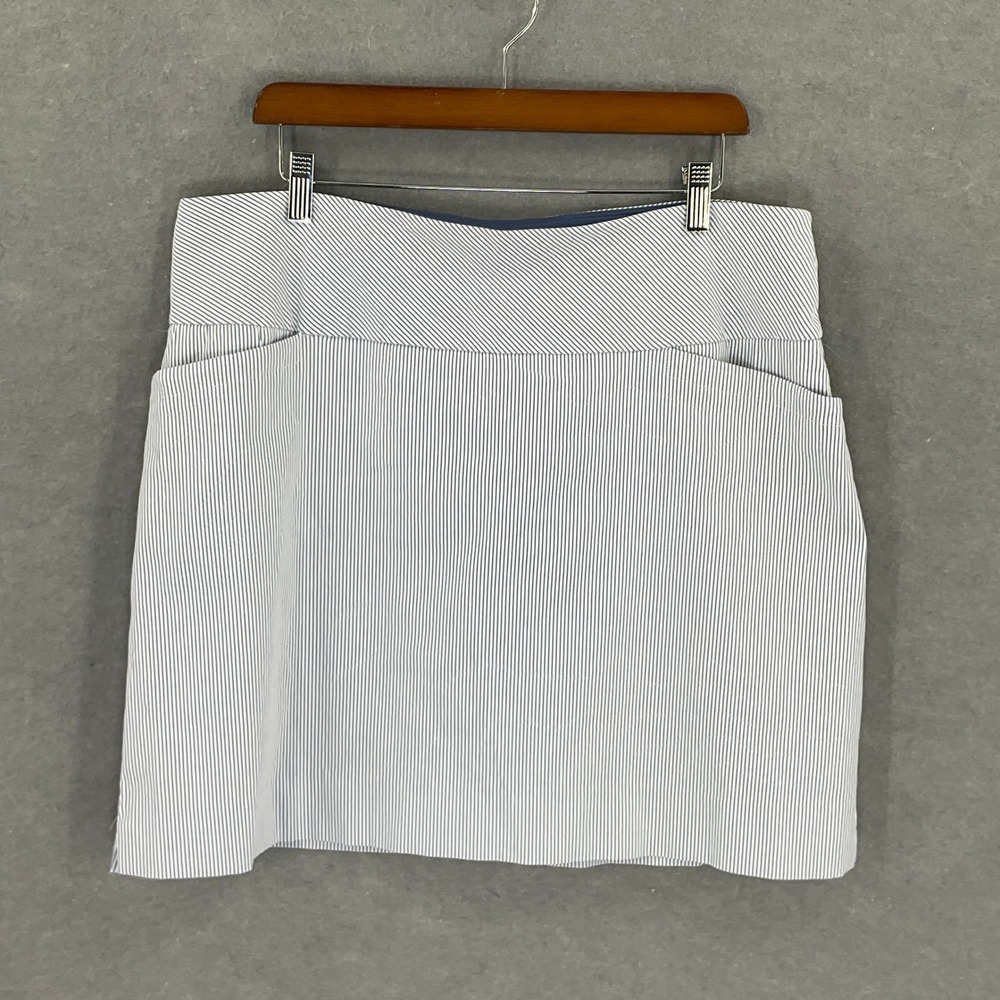 S.C.&CO. Women's Sz XL Striped‎ Skort Blue White Athletic Golf Tennis